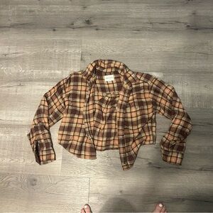 American Eagle Cropped Flannel